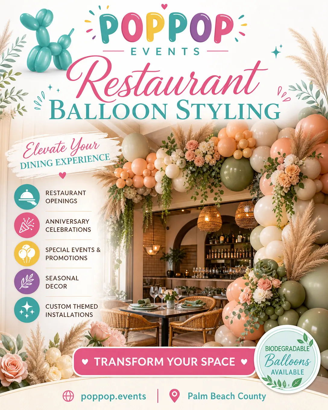 Visual inspiration for Balloon Decor for Restaurants, Retail & Grand Openings