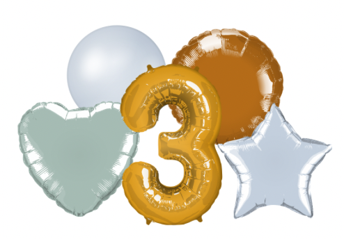 Mylar foil number, letter, and shape balloons by PopPop Events