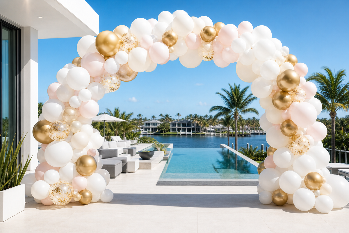 Luxury balloon decor in Palm Beach by PopPop Events