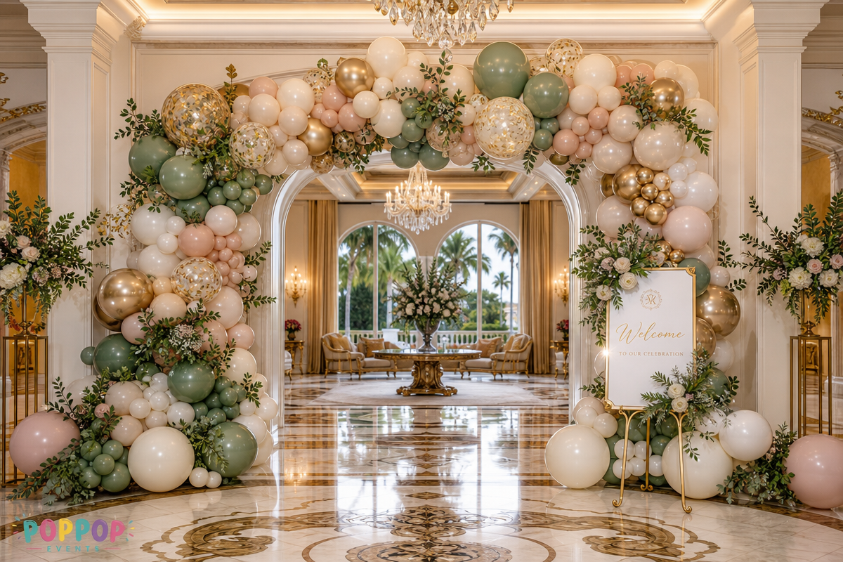 Luxury balloon decor in Palm Beach by PopPop Events